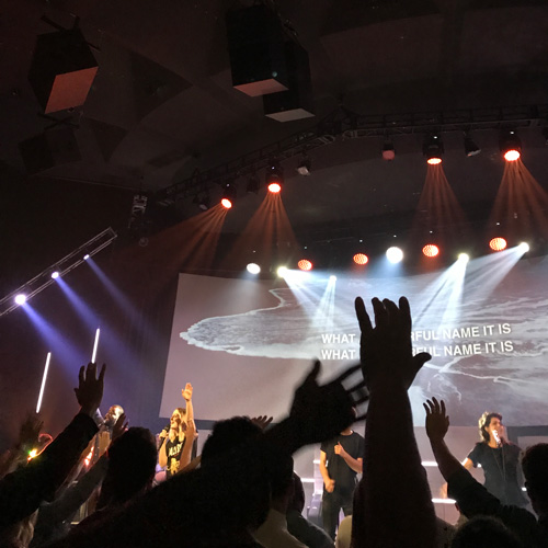 image of energetic worship service